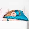 PiccoCasa Peacock Blue Satin Pillowcase for Hair and Skin, Zipper