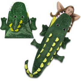 Cozy Crocodile Animal Tail Blanket for Kids Soft and Comfortable Kids Sleeping Bag Sleep Sacks Blankets for Movie Night, Sleepovers, Camping and More - Fits Boys and Girls Ages 3-13 Years