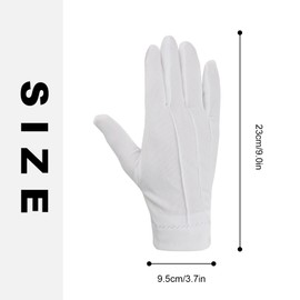 SRJQXH 5 Pairs of White Gloves - Elegant Women's and Men's Gloves for Weddings, Parties, Banquets and Carnival - Breathable, Clean Stitched, with Press Studs, Universal Size, White