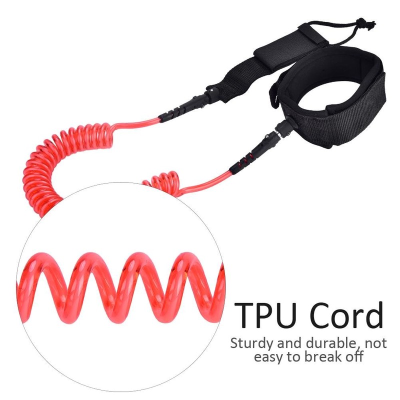Surf Leash, Lightweight Comfortable Surfboard Leash High-Strength Coiled Foot Surfing