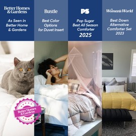 KASENTEX Reversible No-Shrink California King Comforter Set with Shams - Ultra Soft, All-Season, Non-Fading Colors, Machine Washable Duvet Insert (Jet Black and Tornado Grey)