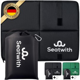 Seatwith® Memory Foam Seat Cushion Outdoor - Heat and Extreme Comfort with Outdoor Seat Cushion Weatherproof (45 x 35 cm) - Thermal Seat Cushion Outdoor Foldable for Camping, Stadium and Hiking