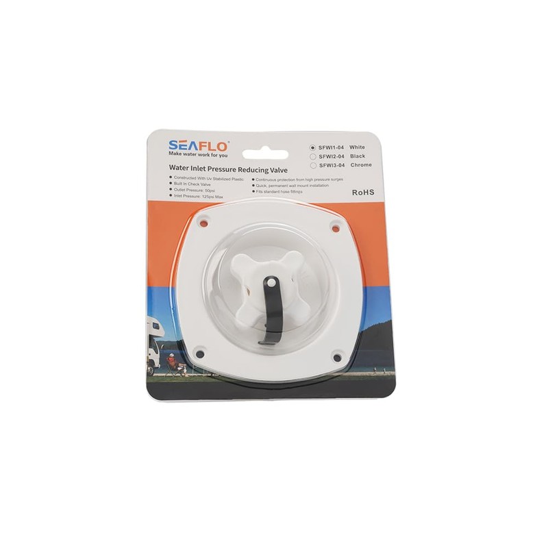 SEAFLO Wall Mount Pressure Regulated Water Inlet (White)
