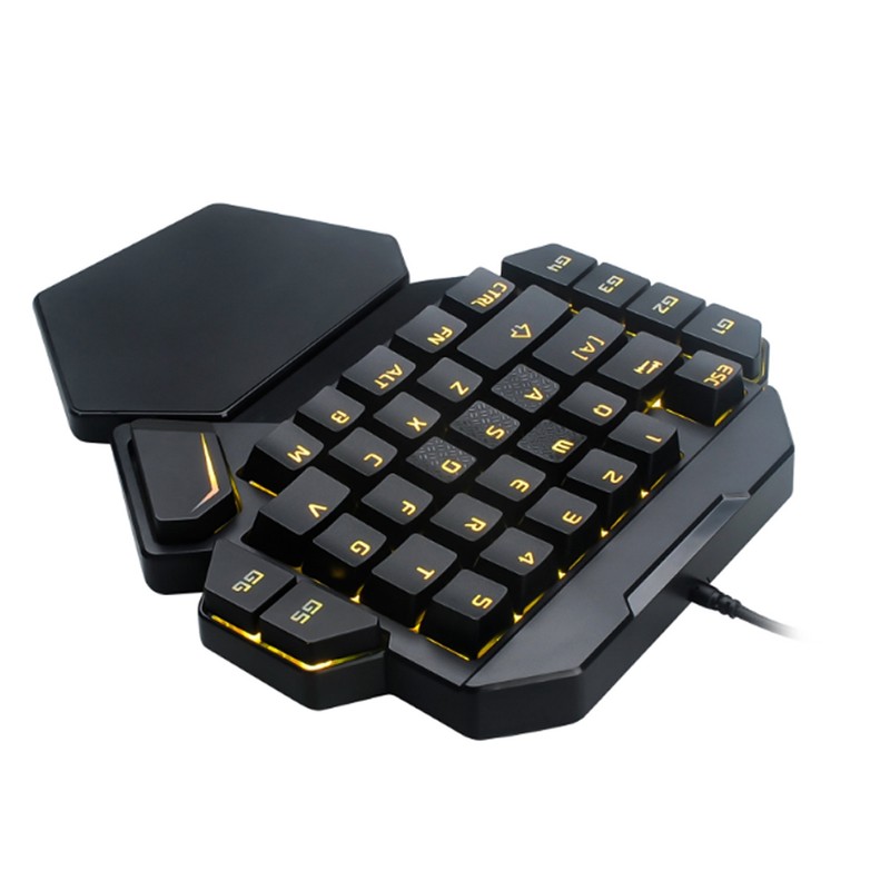 Onehanded Keyboard RGB Blacklight Mechanical Keyboard With Macro Definition Function