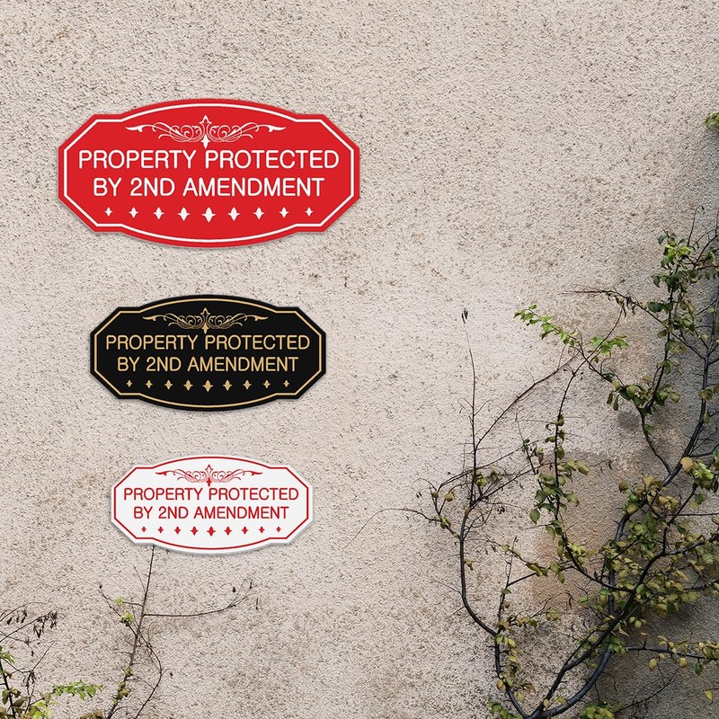 Victorian Property Protected By 2nd Amendment Sign - Easy Installation