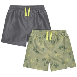 Gerber Boys' Toddler 2-Pack Swim Trunks, Palm Tree