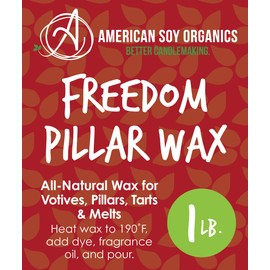 American Soy Organics- 1 lb of Freedom Soy Pillar Wax Beads for Candle Making – Microwavable Soy Pillar Wax Beads – Premium Soy Pillar Candle Making Supplies