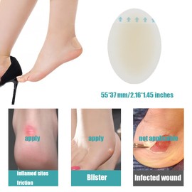25 Pack Blister Plasters for Feet, Blister Bandages Invisible Hydrocolloid Blister Cushion Pads Gel Blister Guard Pads Waterproof for Heel, Toe, Guard Skin, Faster Healing Wound (55 * 37mm)