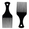 DAZISEN 2 Pcs Afro Hair Comb - Black Plastic Wide