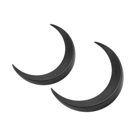 Moon Hairpin Shiny Moon Hair Moon Hair Fork, Moon Hairpin Clip for Various Occasions, EasytoUse Hair Accessory 2Pcs Set (Black)