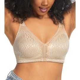 HACI Women's Full Coverage Minimizer Bra Non Padded Wirefree Full Figure Plus Size Bras for Large Bust(36C, Toffee)