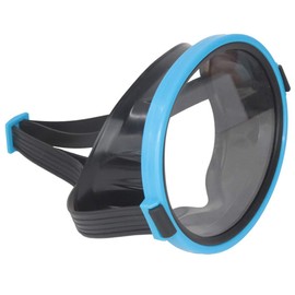Round Mask Single Lens Diving Mask Goggles Underwater Waterproof Snorkeling Mask Swimming Snorkel Diving Equipment (Blue)