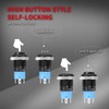 DaierTek 6pcs 12V Latching Push Button Switch LED Blue 12mm