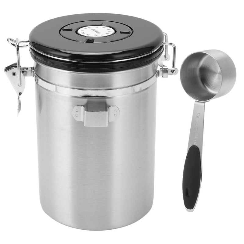 Coffee Bean Storage Stainless Steel Airtight Container Coffee with 30ml
