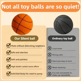 Indoor Basketball Set, 2025 Upgrade Silent Basketball with a Detachable Iron Basketball Hoop, Practicing Dribbling, Shooting, and Dunking Techniques Quietly at Any time Indoors, for Teen boy Gifts