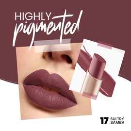 MARS Creamy Matte Long Lasting Lipstick for Women | Creamy Lipstick | Single Swipe Application | Smooth & Light Weight (3.2 gm) (17-Sultry Samba)