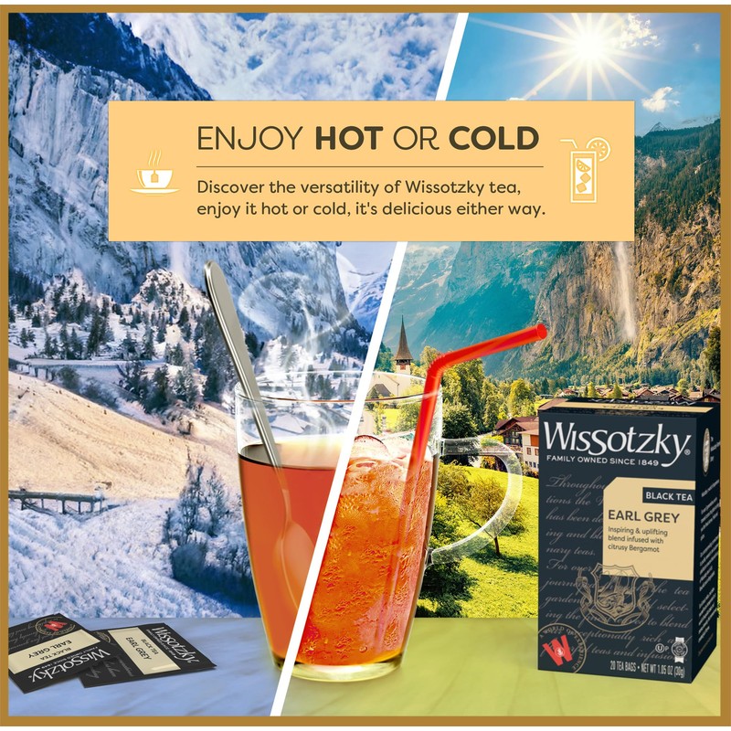 Wissotzky Earl Grey Black Tea, 3 Pack - 60 Tea