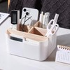 Vernerth Desk Organiser with 5 Compartments – Bamboo Stationary Organiser