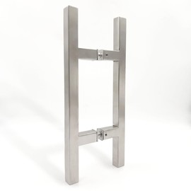 NovaNectar Square Ladder Pull Back-to-Back Handle, 304 Stainless Steel Bathroom Shower Door Replacement Hardware, H Shape Tube Handle for Sliding Frameless Shower Door Panel (Brushed Nickel, 6 Inch)