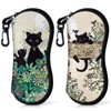 Playexen 2 Pack Sunglasses Case, Neoprene Zipper Eyeglass Case, Soft