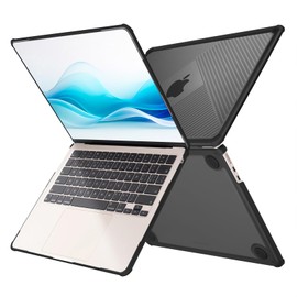 ZEERSIDEND for MacBook Air 13.6 inch Case 2022-2025 Release M4 A3240 M3 A3113 M2 A2681 Shock Drop Protective Cover with Screen Film, Keyboard Cover, Camera Cover and OTG Adapter,Black