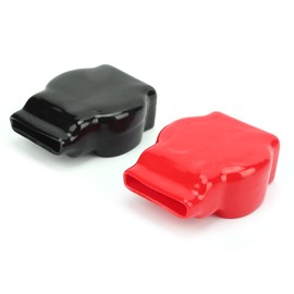 Cubierta de Terminal de Batería, PVC Cubiertas de Terminal de Batería Positivo Negativo Protección de Tapa de Poste Superior Universal para Automóvil, Motocicleta, Camión