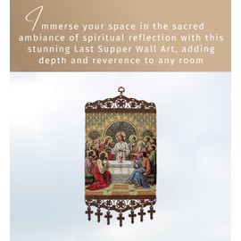 Trendzeen The Last Supper Wall Art - 15 Inch Decorative Tapestry of The Last Supper Picture For Dining Room, Living Room, Home, Office Decoration - La Ultima Cena Cuadro Para Comedor - Can Hang