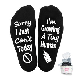 Pregnancy Socks Funny For Mom To Be, Sorry I Cant Today I'm Growing A Tiny Human Socks, Mother To Be Gifts For New Mom, New Year, Valentines, Birthday Gifts For Pregnant Daughter, Expecting Moms