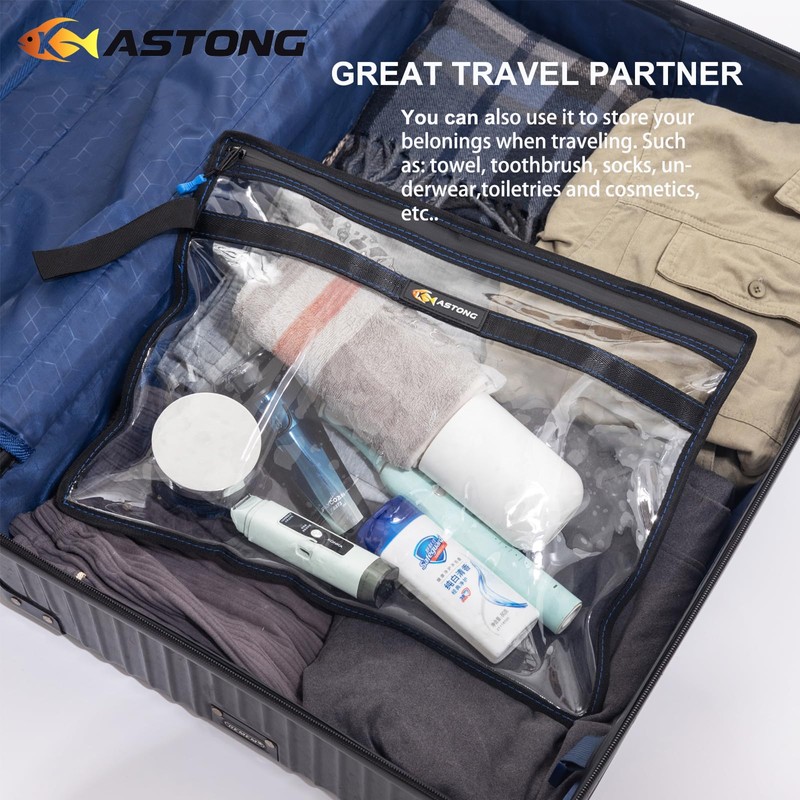 KASTONG 2 Layer Water-resistant Fishing Bait PVC Clear Storage Bag