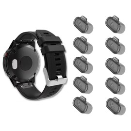 Garmin Compatible Dustproof Plug Cover Cap Waterproof Splash Proof Protective Charging Terminals Black Colorful 10 Each Gamin Watch Watch (Clear Black)