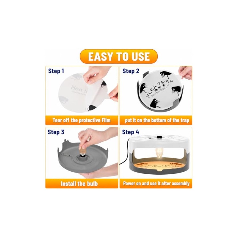 2 Pack Flea Traps for Inside Your Home, Indoor Flea
