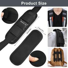 Pack of 2 Removable Shoulder Strap Pads, Universal Shoulder Pads, Backpack, Carry Strap, Shoulder Pads, Non-Slip Replacement Shoulder Pads for Camera Bags, Laptops, Guitar Bags, School Bags, black