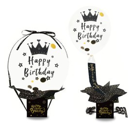 Happy Birthday Money Box for Cash, 45 PCS Black Gold Pull Money Box, DIY Money Gift Box for Cash Gifts, Surprise Birthday Gifts for Women Men Friend Girlfriend Wife Sister