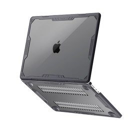 MOSISO Compatible with MacBook Air 13 inch Case 2025 2024 2023 2022 M4 A3240 M3 A3113 M2 A2681, Symmetric Geometric Heavy Duty Rugged Protective Plastic Hard Shell Cover with TPU Bumper, Slate Gray