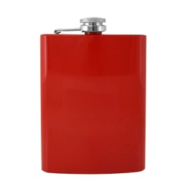 Gifts Infinity Stainless Steel Hip Flask Assorted Colors, 8oz, (Red)