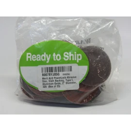 Merit PowerLock Abrasive Disc Cloth Backing Type I Aluminum Oxide 2" Grit 320