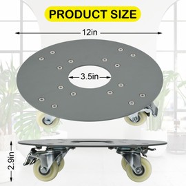 Cootack Plant Dolly with Wheels, Heavy Duty 480lbs Plant Caddy with Wheels, Indoor/Outdoor Rolling Plant Stand Cart with Casters for Garden Home Flower Pot Mover 12inch
