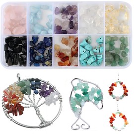 Bailinks 300 Pieces Crystal Beads for Jewellery Making, 10 Colors Irregular Crystal Stone Beads, Natural Gemstone Beads Set for DIY Crystal Beads, Necklaces, Bracelet