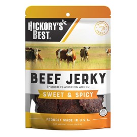 Hickory's Best Sweet & Spicy Beef Jerky 10 oz (Pack of 1) | Soft & Tender | High Protein | Low Fat | Zero Trans Fat | No MSG | Resealable Bag | USA Made by Enjoy Gourmet Foods