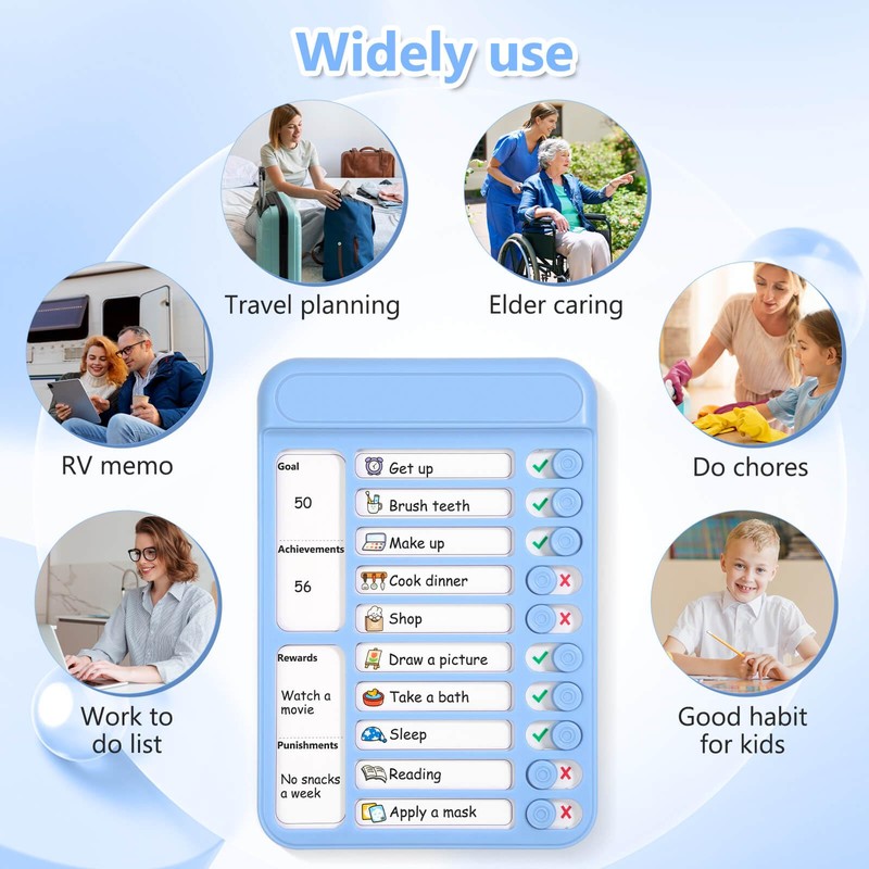 Audab Dry Erase Chore Chart for Kids, Magnetic Whiteboard Checklist