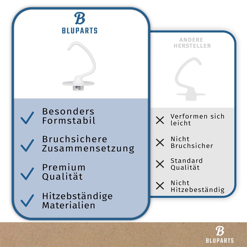 Dough Hook for KitchenAid K45DH / 5K452DH Suitable for Food