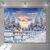 Winter Forest Wonderland Christmas Backdrop for Photoshoot 10x8ft Forest Reindeer