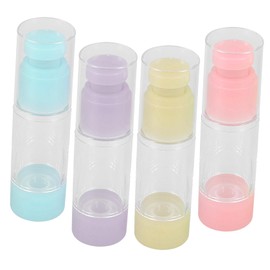 PACKOVE 4Pcs Refillable Travel Liquid Bottles Vacuum Sealed Cosmetic Containers for Shampoo Toner Lotion Press Design Skincare Storage with Spray Lotion Bottles