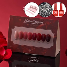 classic nail Balagel Maroon Burgundy Red Syrup Gel 8-piece set + 2 top gels / 발라젤 마룬버건디 레드 시럽젤 8종 세트+ 탑젤2개
