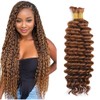 Evaxilc Deep Wave Human Hair for Braiding, Unprocessed, No Weft