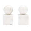 Creative Co-Op 2-Piece Marble Geometric Bookends, White