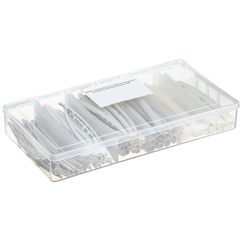 Schrumpfschlauch-Sortiment 100-teilig weiss