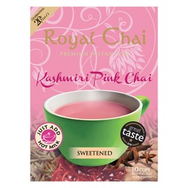 ‎Royal Chai | Kashmiri Pink Chai Sweetened | 10 Count Single Box | All Natural, No Preservatives | Premium Instant Tea | Made in the UK
