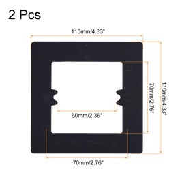 sourcing map Switch Surround Plate Wall Panel Decoration Single Gang Acrylic Black 110mm x 110mm for Home Office Pack of 2