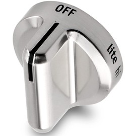 Funmit 5304502763 Range Control Knob Replacement for Frigidaire Stove Replaces PS11724147 AP5984069 EAP11724147 4279473, D Shaped Shaft with Metal Insert, Silver Plastic